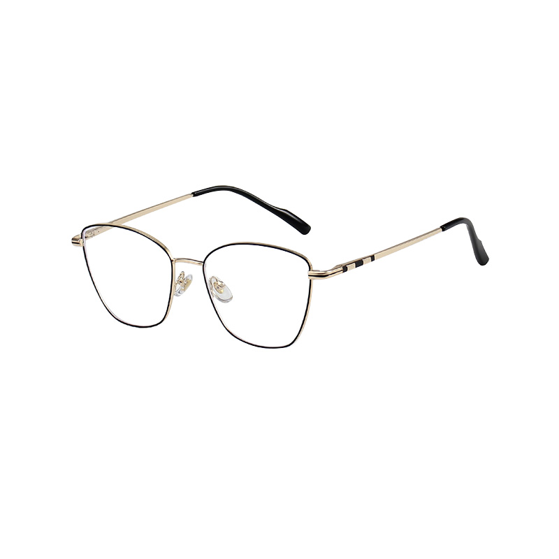 F93017 monture de lunettes d'ordinateur optique œil de chat en métal pour femmes